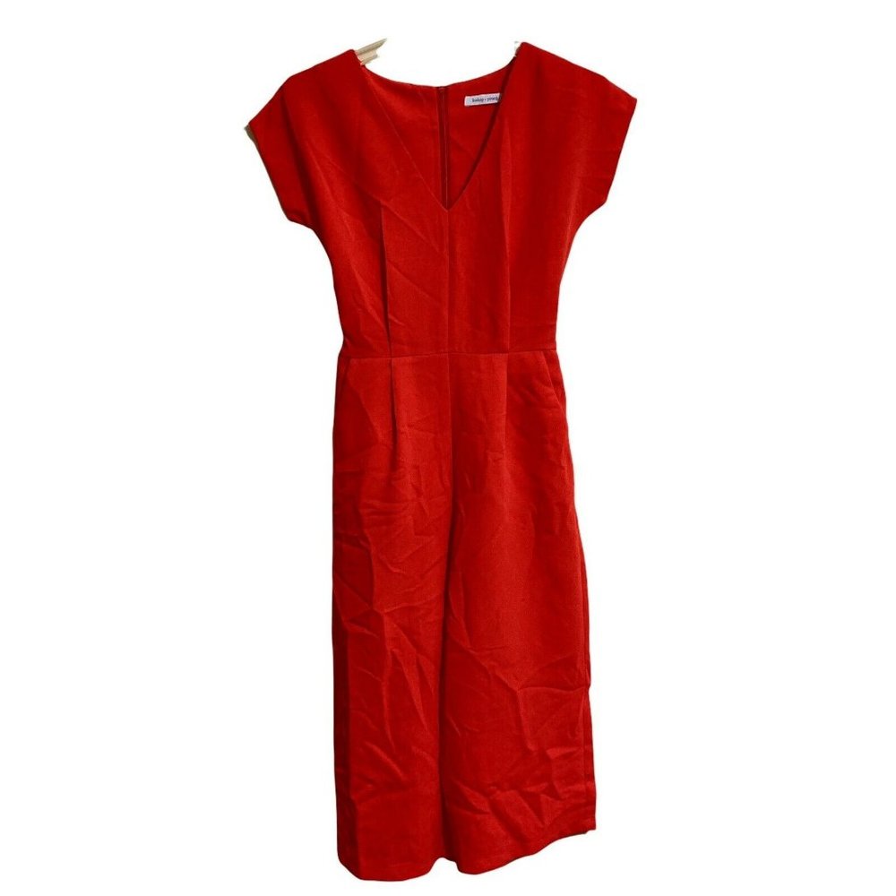 Bishop & Young Rachel Wide Leg Cropped Jumpsuit Red - Picture 1 of 8